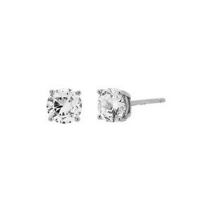 CZ SOLITAIRE S925 STUD EARRING BRAND NEW LOOKS LIKE DIAMOND STUDS 5MM